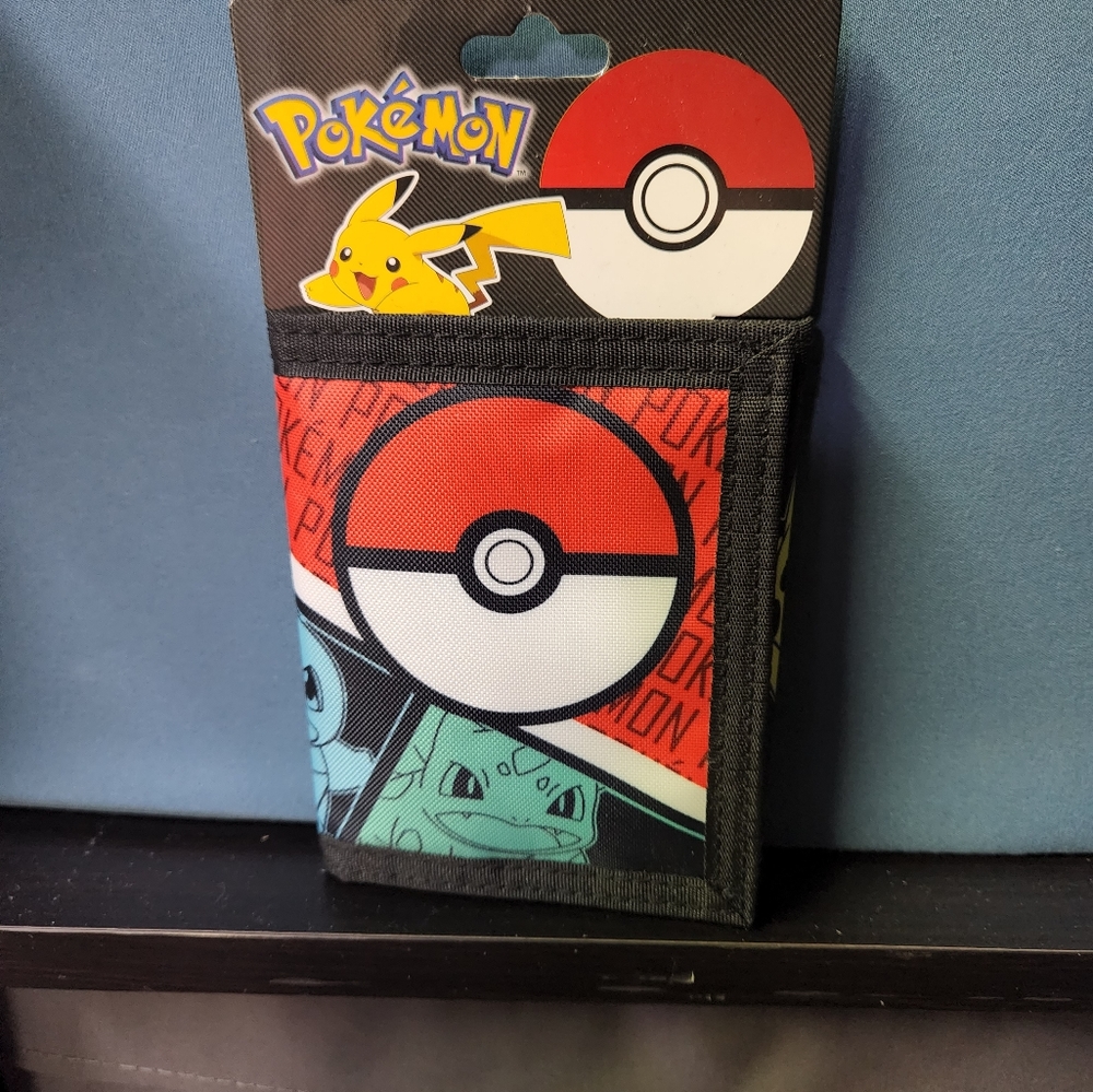 New Boys Pokemon Tri-Fold Velcro Wallet